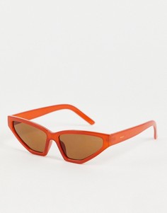 Солнцезащитные очки в прямоугольной оправе карамельного цвета Nali-Коричневый цвет