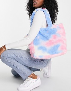 Свободная плюшевая сумка-шоппер с принтом тай-дай My Accessories-Разноцветный