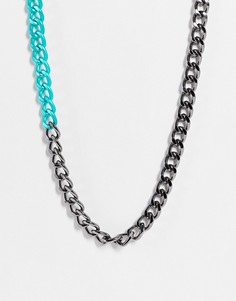Голубое ожерелье из пушечной бронзы с застежкой-карабином и треугольным элементом WFTW-Голубой