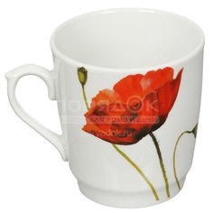 Кружка керамика, 350 мл, Алый мак, Добрушский фарфоровый завод, 5С0039