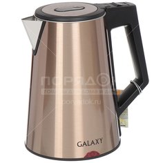 Чайник электрический Galaxy, GL 0320, золотой, 1.7 л, 2000 Вт, скрытый нагревательный элемент, металл