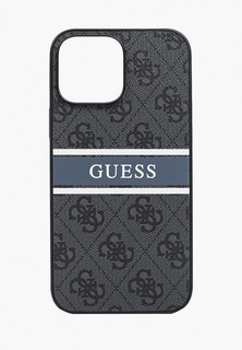 Чехол для iPhone Guess 13 Pro Max, PU 4G Stripe printed logo Grey