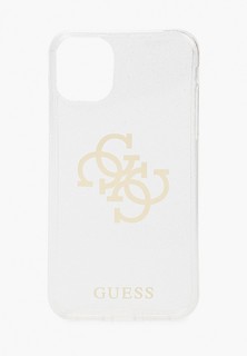Чехол для iPhone Guess 11, TPU 4G Big logo Glitter Tranparent