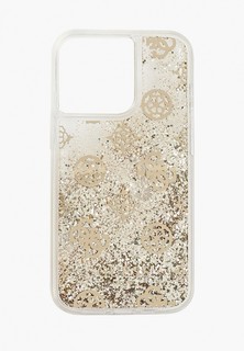 Чехол для iPhone Guess 13 Pro, Liquid Glitter Peony Gold