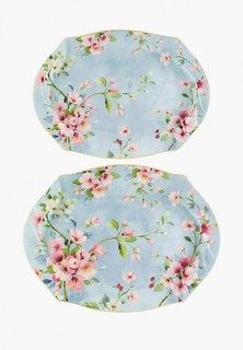Набор посуды для сервировки Elan Gallery 25х18,3х2 см и 30х22х2 см Яблоневый цвет на голубом
