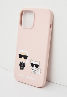 Чехол для iPhone Karl Lagerfeld 13 Pro Max, Liquid silicone Karl & Choupette Pink