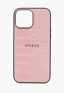 Чехол для iPhone Guess 13 Pro Max, PU Croco with metal logo Pink