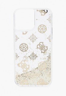 Чехол для iPhone Guess 13 Pro Max, Liquid Glitter Peony Gold