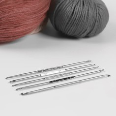 Набор двухсторонних крючков для вязания, 13 см, диаметр 0,5-8 мм микс, 5 шт Арт Узор