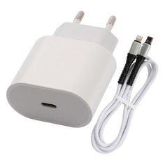 Сетевое зарядное устройство Redline PD1-3A, USB type-C, 8-pin Lightning (Apple), 3A, белый [ут000027293]
