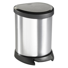 Контейнер Curver Metal bin для мусора 5л серебристый/черный (185376)