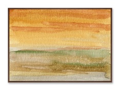 Репродукция картины на холсте valley landscape in july (картины в квартиру) оранжевый 105x75 см.