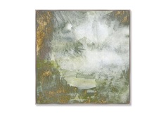 Репродукция картины на холсте lake deep in the jungle (картины в квартиру) мультиколор 105x105 см.