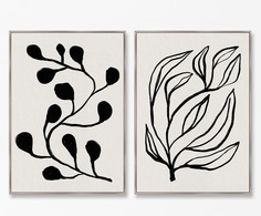 Набор из 2-х репродукций картин на холсте branches in color, no10 (картины в квартиру) бежевый 75x105 см.