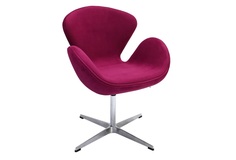 Кресло swan chair винный, искусственная замша (bradexhome) красный 70x95x61 см.