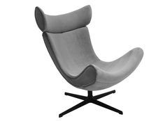 Кресло imola серый, искусственная замша (bradexhome) серый 89x107x88 см.