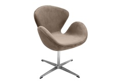 Кресло swan chair латте, искусственная замша (bradexhome) бежевый 70x95x61 см.