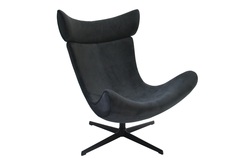 Кресло imola графит, искусственная замша (bradexhome) черный 89x107x88 см.