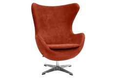 Кресло egg chair терракотовый, искусственная замша (bradexhome) оранжевый 44x110 см.