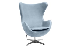 Кресло egg chair серый, искусственная замша (bradexhome) серый 85x110x76 см.