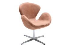 Кресло swan chair пыльно-розовый, искусственная замша (bradexhome) розовый 70x95x61 см.