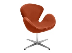 Кресло swan chair терракотовый, искусственная замша (bradexhome) оранжевый 70x95x61 см.