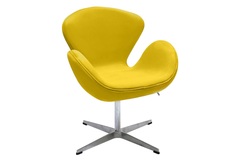 Кресло swan chair жёлтый, искусственная замша (bradexhome) желтый 70x95x61 см.
