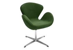 Кресло swan chair зеленый, искусственная замша (bradexhome) зеленый 70x95x61 см.
