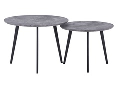 Набор кофейных столиков duo серая лава, 2шт (bradexhome) серый 45 см.