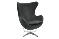 Кресло egg chair графит, искусственная замша (bradexhome) серый 85x110x76 см.