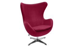Кресло egg chair винный, искусственная замша (bradexhome) красный 85x110x76 см.