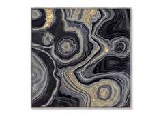Репродукция картины на холсте agate, the beauty of stone (картины в квартиру) черный 105x105 см.