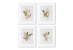Набор из 4-х репродукций картин в раме floral set in pale shades, no4 (картины в квартиру) мультиколор 42x52 см.