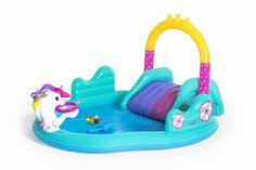 Игровой центр Bestway Волшебный единорог с разбрызгивателем, горкой и игрушками, 220л