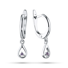 Серьги из серебра с аметистом э0607сг03152300 ЭПЛ Якутские Бриллианты