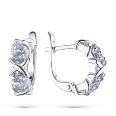 Серьги из серебра с танзанитами э0608сг04201504 ЭПЛ Якутские Бриллианты