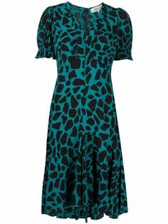 DVF Diane von Furstenberg креповое платье Alexis с анималистичным принтом
