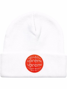 Supreme шапка бини с нашивкой