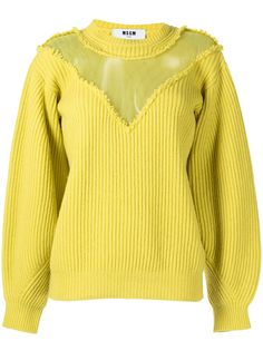 MSGM джемпер со вставкой из органзы