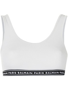 Balmain топ-бра с логотипом