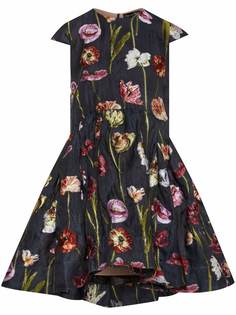 Oscar de la Renta жаккардовое платье мини с цветочным узором