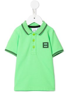 BOSS Kidswear рубашка поло с нашивкой-логотипом
