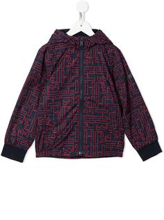 BOSS Kidswear куртка на молнии с геометричным узором