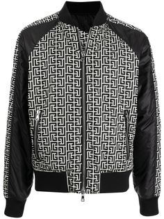 Balmain бомбер с геометричными вставками