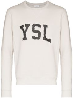 Saint Laurent толстовка с круглым вырезом и логотипом