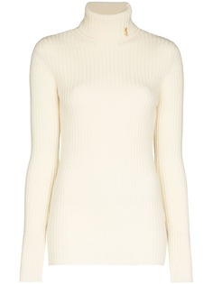 Saint Laurent джемпер с высоким воротником и монограммой