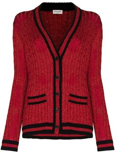 Saint Laurent кардиган College фактурной вязки