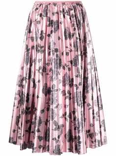 RED Valentino плиссированная юбка с цветочным принтом