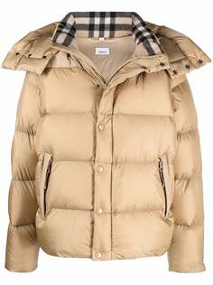 Burberry пуховик с подкладкой в клетку