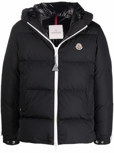 Moncler пуховик с нашивкой-логотипом